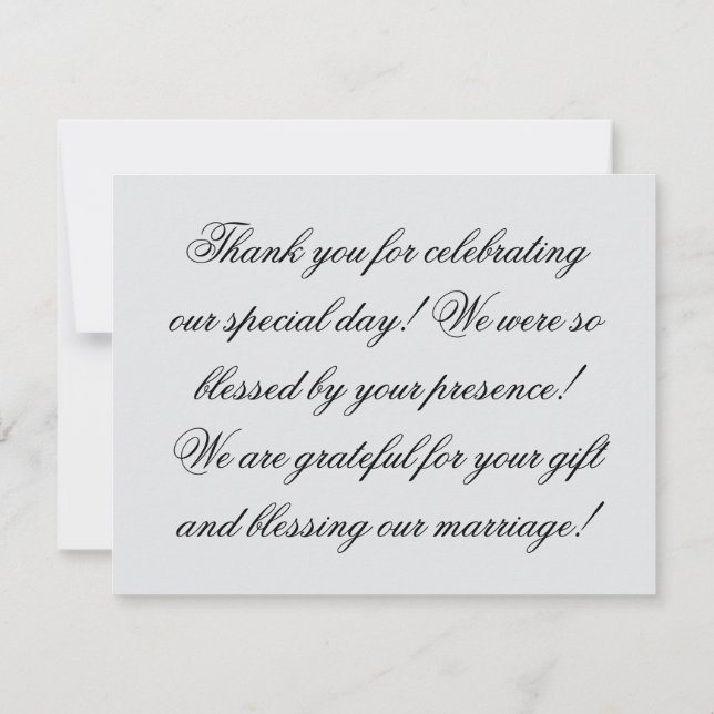 Tarjeta de agradecimiento de boda (Reverso)