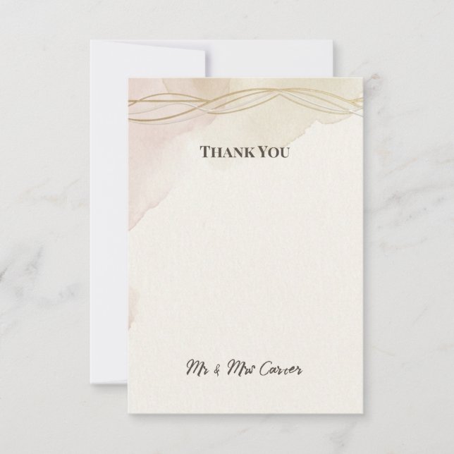 Tarjeta de agradecimiento de boda abstracta suave  (Anverso)