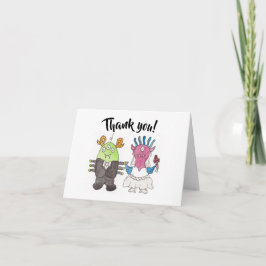 Tarjeta de agradecimiento de boda alternativa de m