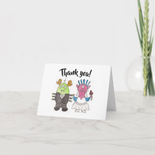 Tarjeta de agradecimiento de boda alternativa de m