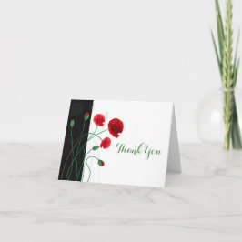 Tarjeta de agradecimiento de boda | Amapolas rojas