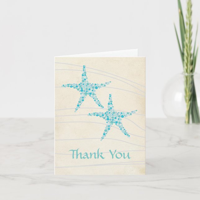 Tarjeta de agradecimiento de boda Aqua Turquesa Es (Anverso)