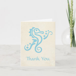 Tarjeta de agradecimiento de boda Aquamarina Cabal