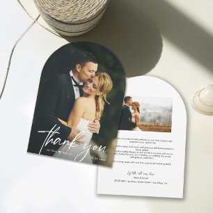 Tarjeta de agradecimiento de boda arco boho
