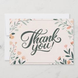 Tarjeta de agradecimiento de boda Art Deco floral 