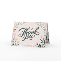 Tarjeta de agradecimiento de boda Art Deco floral 