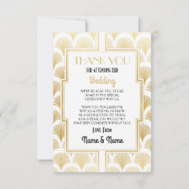 Tarjeta de agradecimiento de boda Arte Deco de com