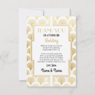 Tarjeta de agradecimiento de boda Arte Deco de com