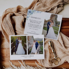 Tarjeta de agradecimiento de Boda Azul