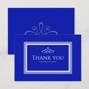 Tarjeta de agradecimiento de boda azul cobalto per