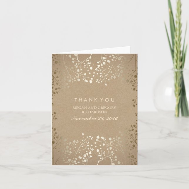 Tarjeta de agradecimiento de boda Baby's Breath do (Anverso)