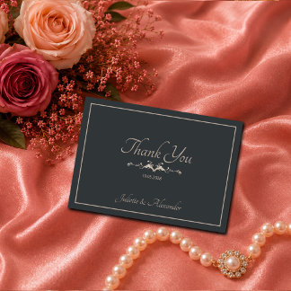 Tarjeta de agradecimiento de boda barroca de lujo