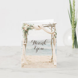 Tarjeta de agradecimiento de boda Beach Arbor
