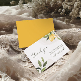 Tarjeta de agradecimiento de boda Besada por Limón