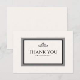 Tarjeta de agradecimiento de boda blanca