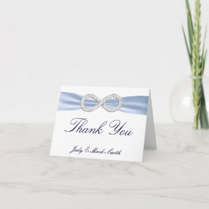 Tarjeta de agradecimiento de boda Blue Diamond Inf