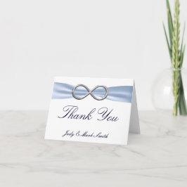 Tarjeta de agradecimiento de boda Blue Infinity