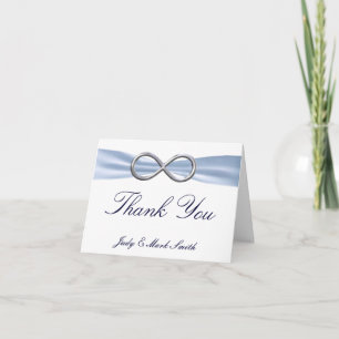 Tarjeta de agradecimiento de boda Blue Infinity