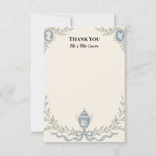 Tarjeta de agradecimiento de boda Blue Regency Cam