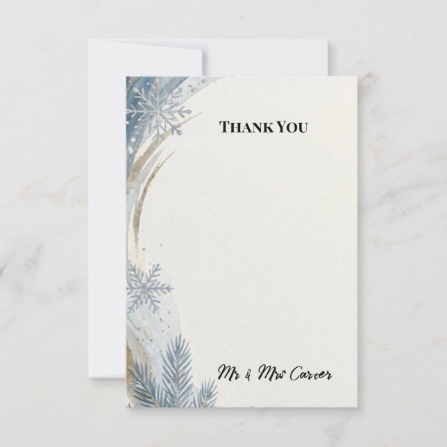Tarjeta de agradecimiento de boda Blue Thistle (Anverso)