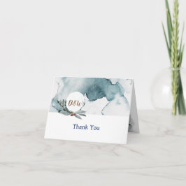 tarjeta de agradecimiento de boda Blue Winter Wond