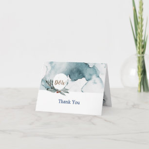 tarjeta de agradecimiento de boda Blue Winter Wond