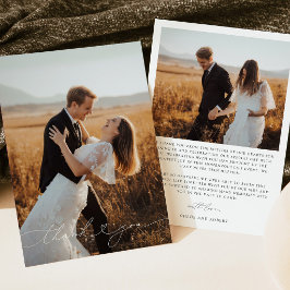 Tarjeta de agradecimiento de boda bohemio moderno 