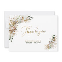 Tarjeta de agradecimiento de boda Boho/Bohemian