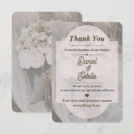 Tarjeta de agradecimiento de boda boho neutra edit