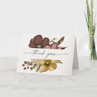 Tarjeta de agradecimiento de boda boho neutral acu