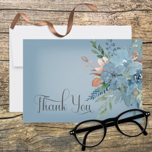 Tarjeta de agradecimiento de boda boho óxido y flo