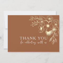 Tarjeta de agradecimiento de boda Boho Terracotta
