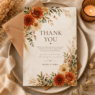 Tarjeta de agradecimiento de boda Boho Wild Terrac