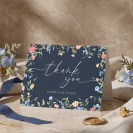 Tarjeta de agradecimiento de boda boho Wildflower