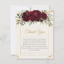 Tarjeta de agradecimiento de boda botánica de Borg