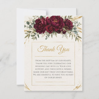 Tarjeta de agradecimiento de boda botánica de Borg