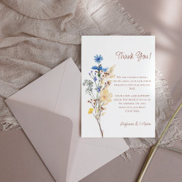Tarjeta de agradecimiento de boda botánica de flor