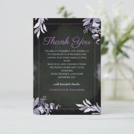 Tarjeta de agradecimiento de boda botánica de lava