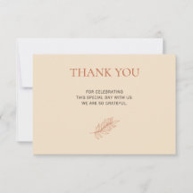Tarjeta de agradecimiento de boda botánica de terr