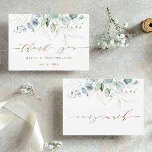 Tarjeta de agradecimiento de boda botánica elegant