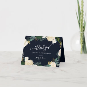 Tarjeta de agradecimiento de boda botánica moderna