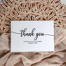 Tarjeta de agradecimiento de boda - Caligrafía Chi