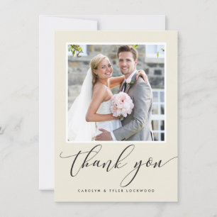 TARJETA DE AGRADECIMIENTO DE BODA caligrafía moder