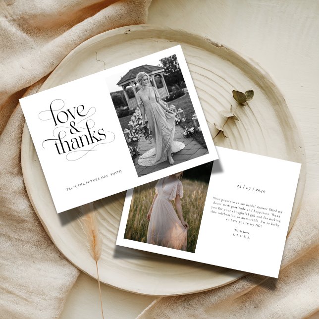 Tarjeta de agradecimiento de boda Calligraphy Love (Subido por el creador)