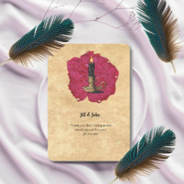 Tarjeta de agradecimiento de boda Candle y Rosa Gó