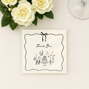 Tarjeta de agradecimiento de boda caprichosa y dib