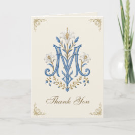 Tarjeta de agradecimiento de boda católica tradici