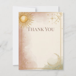 Tarjeta de agradecimiento de boda celestial Pink S