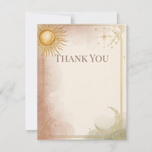 Tarjeta de agradecimiento de boda celestial Pink S