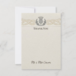 Tarjeta de agradecimiento de boda Celtic Crest